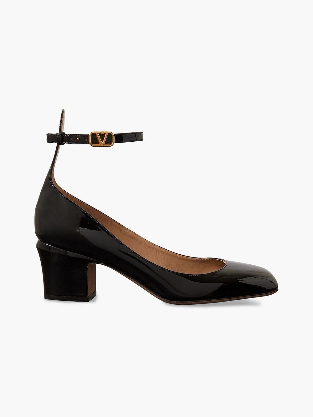 NIB Valentino Garavani Tan-Go 60 Patent Leather Pumps Black EU 38 US 8